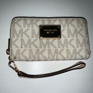 Michael Kors Cream Logo Wristlet